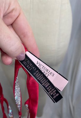 la boudoir miami vintage inspired red satin rhinestone garter belt victorias secret (2)