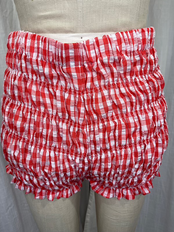 la boudoir miami vintage inspired 50s red and white gingham smocked bloomer shorts (2)