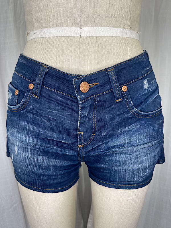 la boudoir miami vintage y2k ferre blue denim short shorts (3)