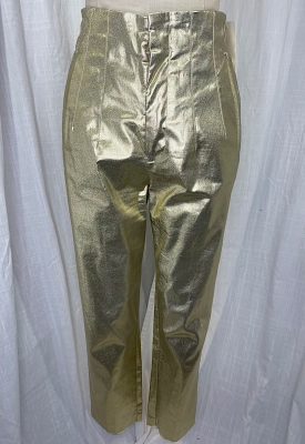 la boudoir miami vintage 70s gold lame high waist cigarette pants (2)
