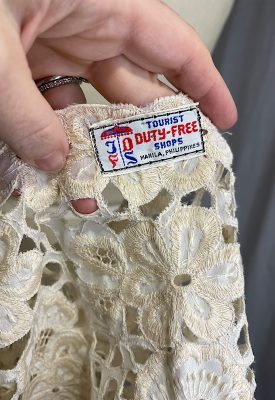 la boudoir miami vintage 1960s beige floral embroidered lace jacket (2)