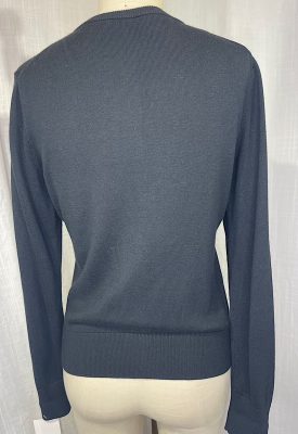 la boudoir miami vintage y2k black knit cardigan sweater with black beading (3)