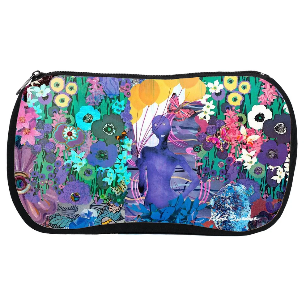 Mood Indigo Cosmetic Bag by Robert M. Swedroe – 10" × 6" Neoprene Art Bag